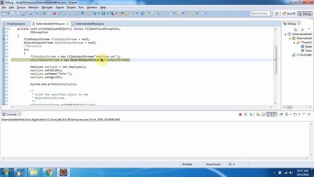 What is Externalizable or Java externalization or Custom Serialization in Java? смотреть онлайн