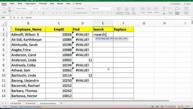 Find, Search, and Replace Functions in Excel смотреть онлайн