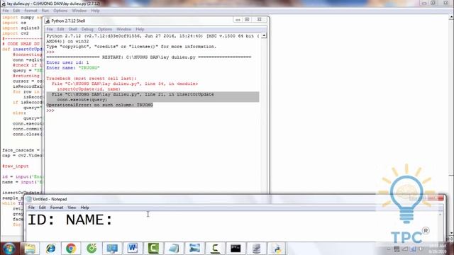 python liện kết cơ sở dữ liệu sqlite nhận diện khuôn mặt data base смотреть онлайн