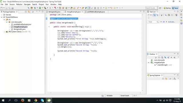 Java 8 StringJoiner and Join method Example смотреть онлайн