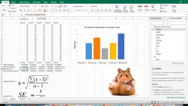 How to add 95% confidence intervals to bar graphs in Excel смотреть онлайн
