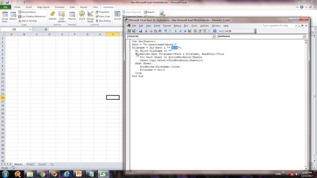 Excel:How to merge excel files / Spreadsheet using VBA смотреть онлайн