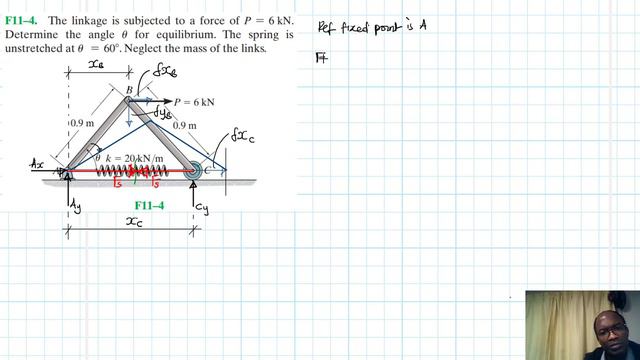 The linkage is subjected to a force of P = 6 kN. Determine the angle θ for equilibrium. The spring смотреть онлайн