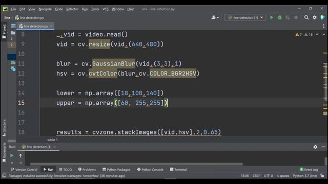 Line Detection Open-CV Project. #opencv #ml #tech p#artificialintelligence #computervision смотреть онлайн