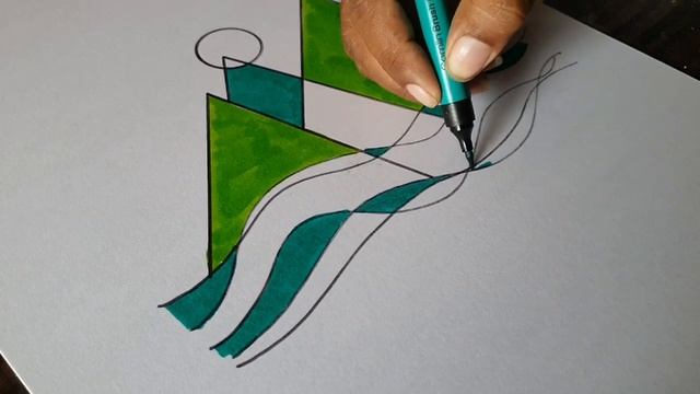 Abstract Landscape Painting for Kids / Color Brush Markers / Demonstration смотреть онлайн