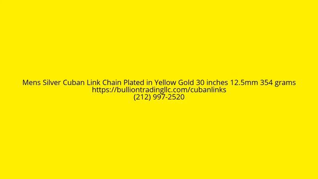 Mens Silver Cuban Link Chain Plated in Yellow Gold 30 inches 12.5mm 354 grams (212) 997-2520 смотреть онлайн