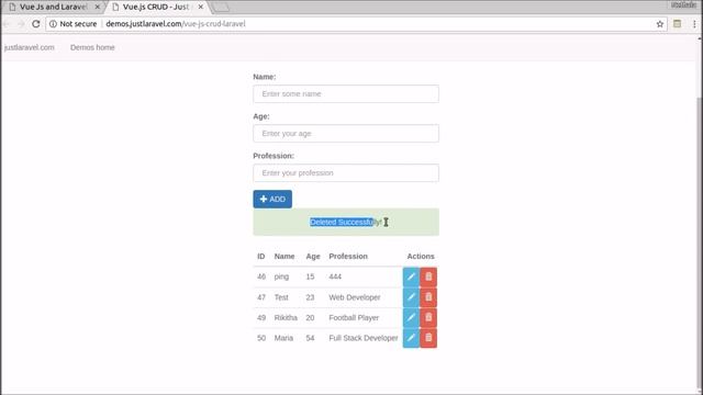 Vue js CRUD Operations in Laravel - Working Demo смотреть онлайн