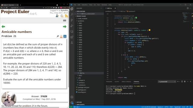 #21: Amicable Numbers - Project Euler смотреть онлайн