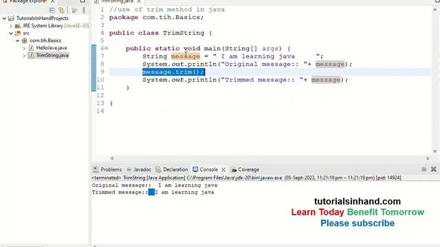 trim spaces in java | trim leading and trailing spaces in java | java trim method #java #viral смотреть онлайн