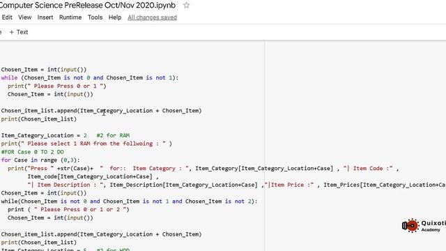 Working Python Code Task 1 : O level Computer Sciene Pre Release Material Oct / Nov P22 2020 смотреть онлайн