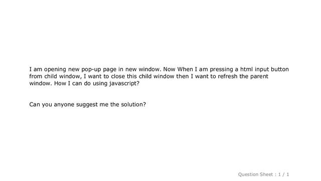 jQuery : Refresh parent window from child window using javascript смотреть онлайн