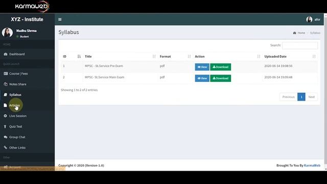 institute & students management system V.1.0 - Demo смотреть онлайн