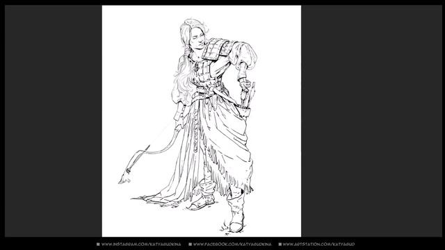 Drawing a Character - Time-lapse #2 // Archer Fantasy Female Warrior // Gitanna смотреть онлайн