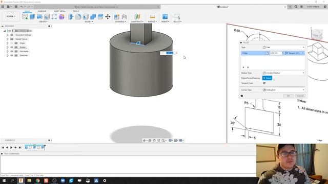 Fillet and Chamfer - Day 40 of 100 Autodesk Fusion 360 Journey смотреть онлайн