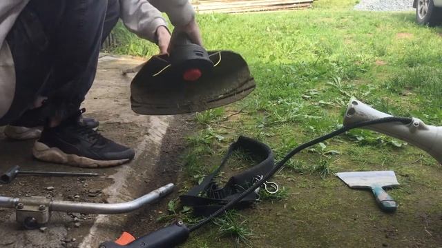 STIHL FS 55 замена штанги/replacing the rod on STIHL FS 55 смотреть онлайн