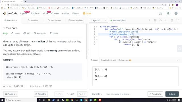 LeetCode #1 - Two Sum in Python (Multiple Solutions, Explanations and Complexity Analysis) смотреть онлайн