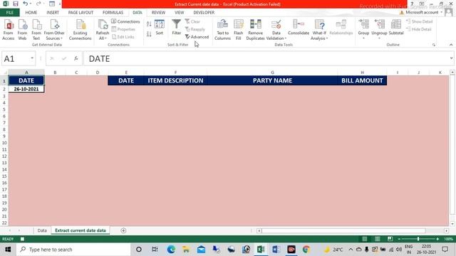 MACROS - Extract Current Date Data Macros | Excel Macro_VBA | Excel VBA Date Function | Macro