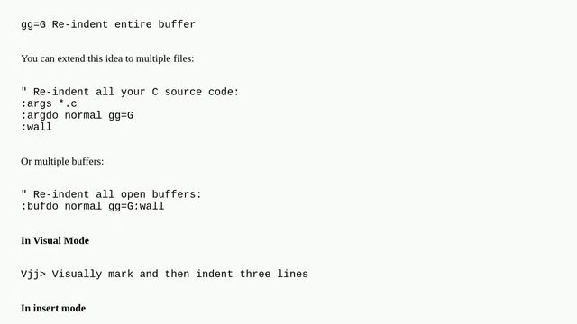 Indent multiple lines quickly in vi смотреть онлайн
