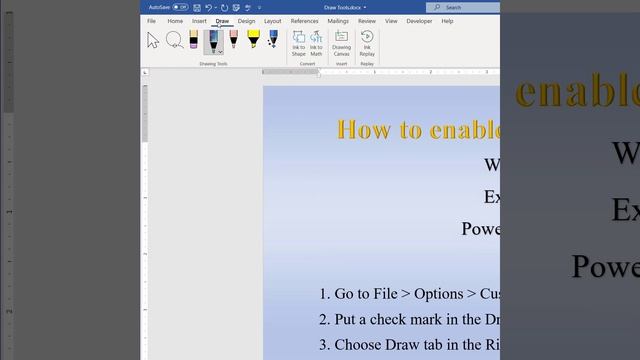 How to Enable Drawing Tools in Microsoft 2021 for Word, Excel and PowerPoint смотреть онлайн