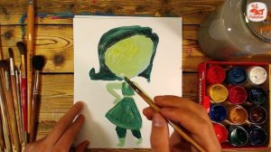 Как нарисовать БРЕЗГЛИВОСТЬ красками из мультика ГОЛОВОЛОМКА / урок рисования