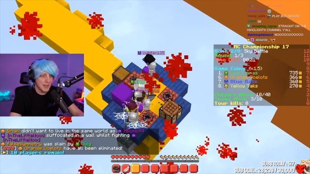 Streamers React to Grian's 6 kills and 1st overall in Sky Battle смотреть онлайн