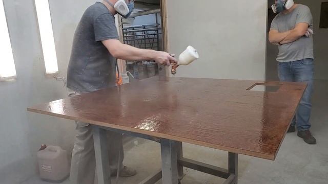 Покраска шпона, морилка грунт, лак смотреть онлайн