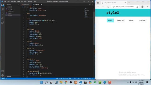 How To Create Responsive Navigation Bar using HTML and CSS | menu Bar смотреть онлайн