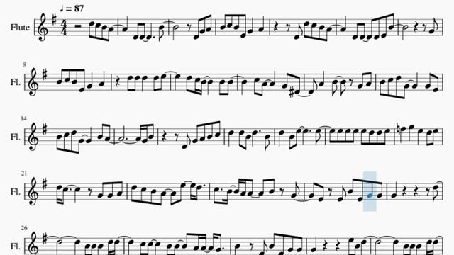Flute Sheet Music: How to play Versace on the Floor by Bruno Mars смотреть онлайн