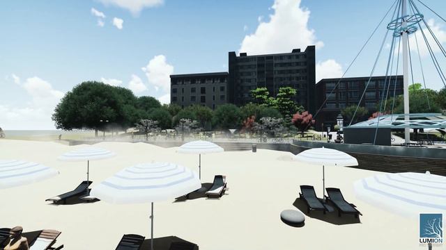 Tri-angle Coastline bench/ Lumion 9.0.2 beach video render смотреть онлайн