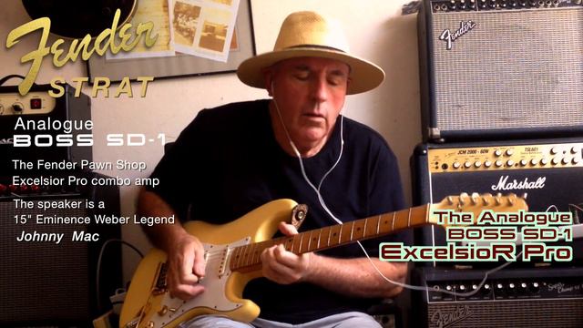 ANALOGUE BOSS SD-1 OVERDRIVE, THE PAWN SHOP SERIES EXCELSIOR PRO AMP AND A STRAT, with backing trac смотреть онлайн