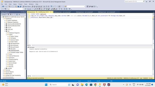 Create table in SQl Server смотреть онлайн