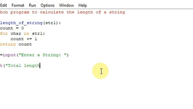 Python program to calculate the length of a string смотреть онлайн