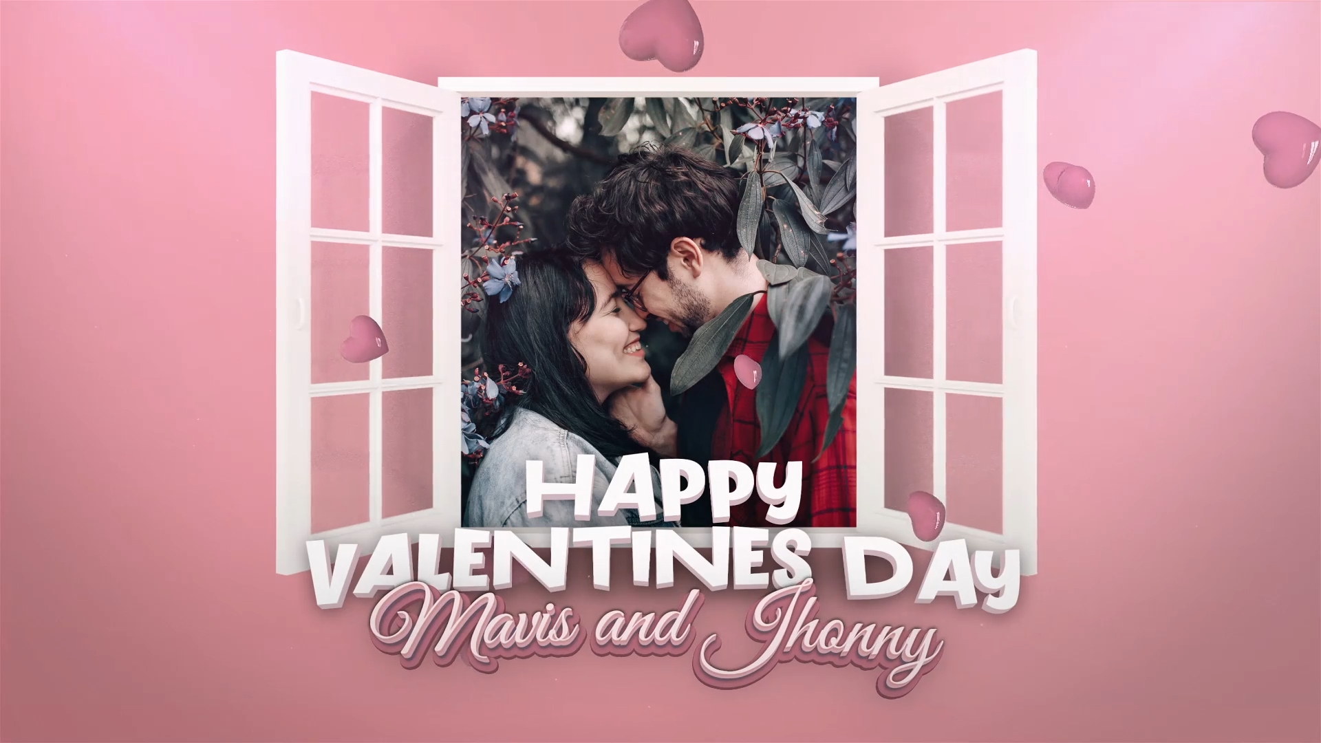 День Валентина Слайд-шоу розовые окна сердца Valentines Day Slideshow Pink Window Videohive смотреть онлайн
