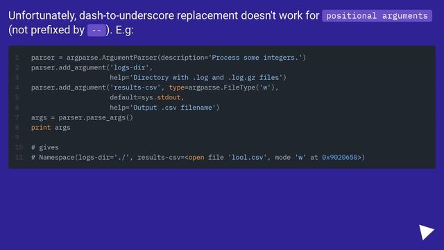 Having options in argparse with a dash смотреть онлайн