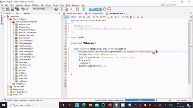 FileOutputStream in Java with Examples смотреть онлайн
