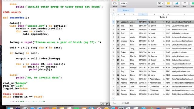 6 Python School Database search date of birth смотреть онлайн