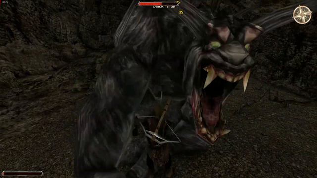 Gothic 2 - Fighting a black troll смотреть онлайн
