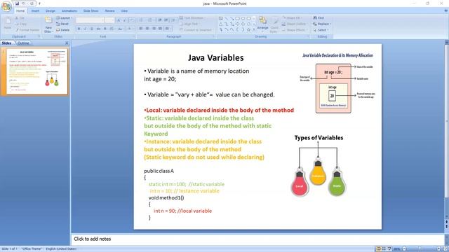 Java Variable смотреть онлайн
