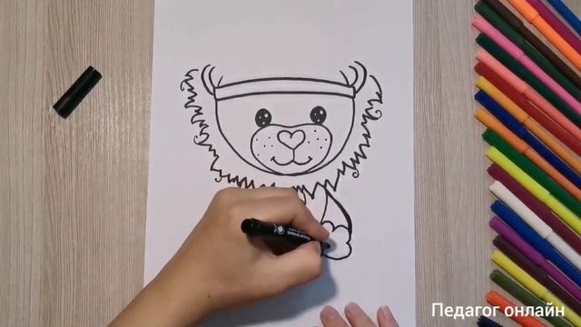 Милый львенок. Поэтапное рисование. Рисуем вместе смотреть онлайн