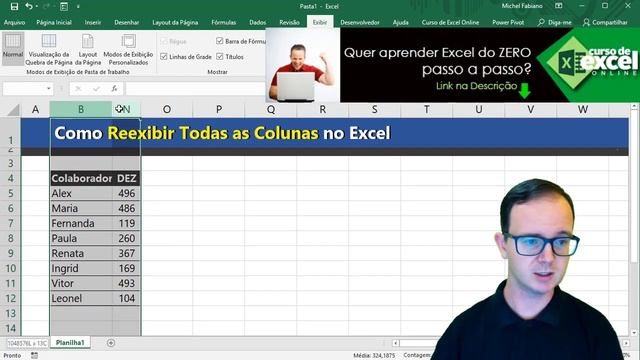Como reexibir todas as colunas do excel смотреть онлайн