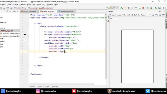 Edit textview : Custom style with state focused in android studio смотреть онлайн