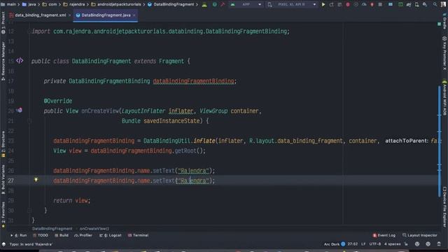 Android Jetpack Architecture Part3: Data Binding Java | Android Studio Tutorial смотреть онлайн