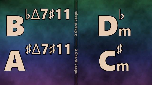 Bbmaj7#11 (A#maj7#11) to Dbm (C#m) Backing Track смотреть онлайн