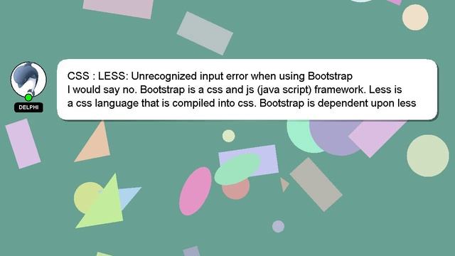 CSS : LESS: Unrecognized input error when using Bootstrap смотреть онлайн