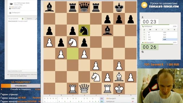 ТИТУЛЬНЫЙ ВТОРНИК!! 2600+ Зрителей Онлайн!! В ВАШУ ЧЕСТЬ!! Шахматы & Сергей Жигалко. На Chess.com смотреть онлайн