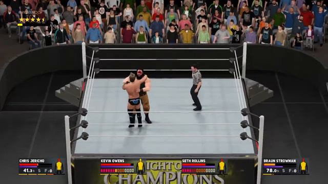 WWE 2K17 - Chris Jericho Vs Braun Strowman Vs Seth Rollins Vs Kevin Owens смотреть онлайн
