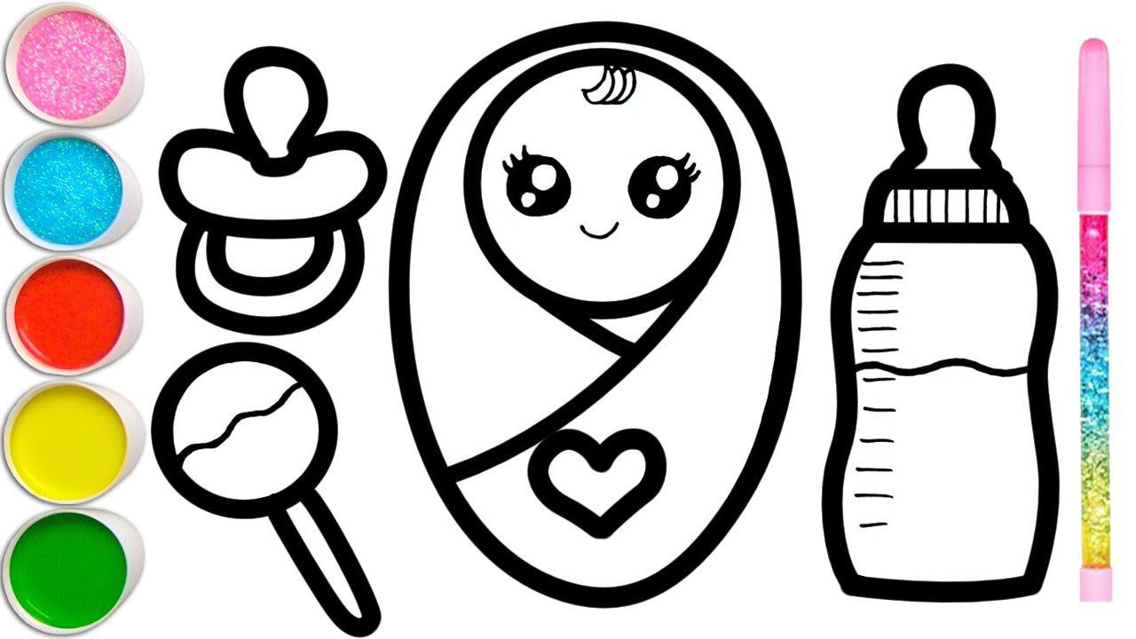 How To Draw A Baby, A Handbag, A Princess, A Set Of Cosmetics For Children
