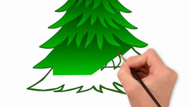 How to draw a Christmas tree, draw a beautiful Christmas tree смотреть онлайн