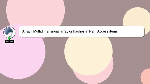 Array : Multidimensional array or hashes in Perl. Access items смотреть онлайн