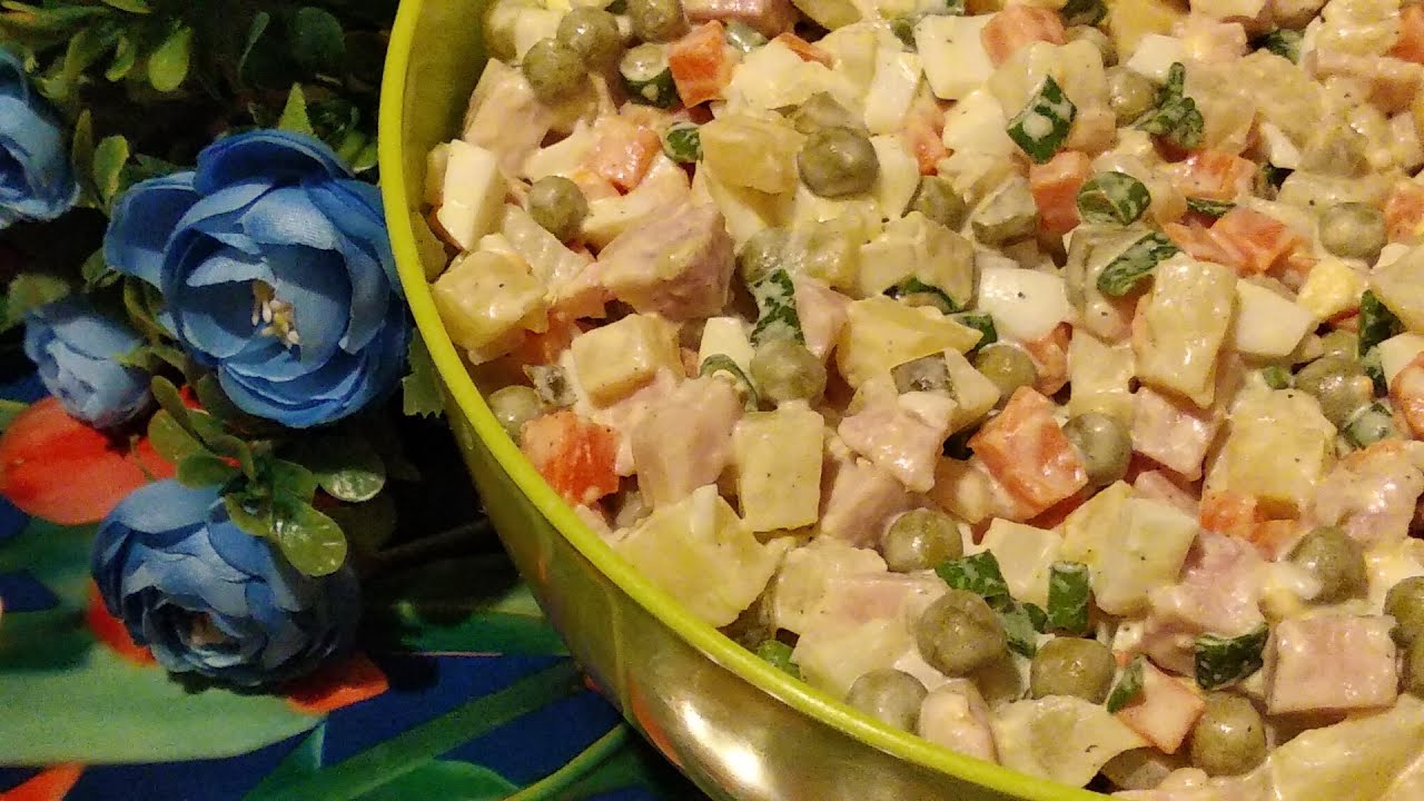 Оливье с ананасами. смотреть онлайн